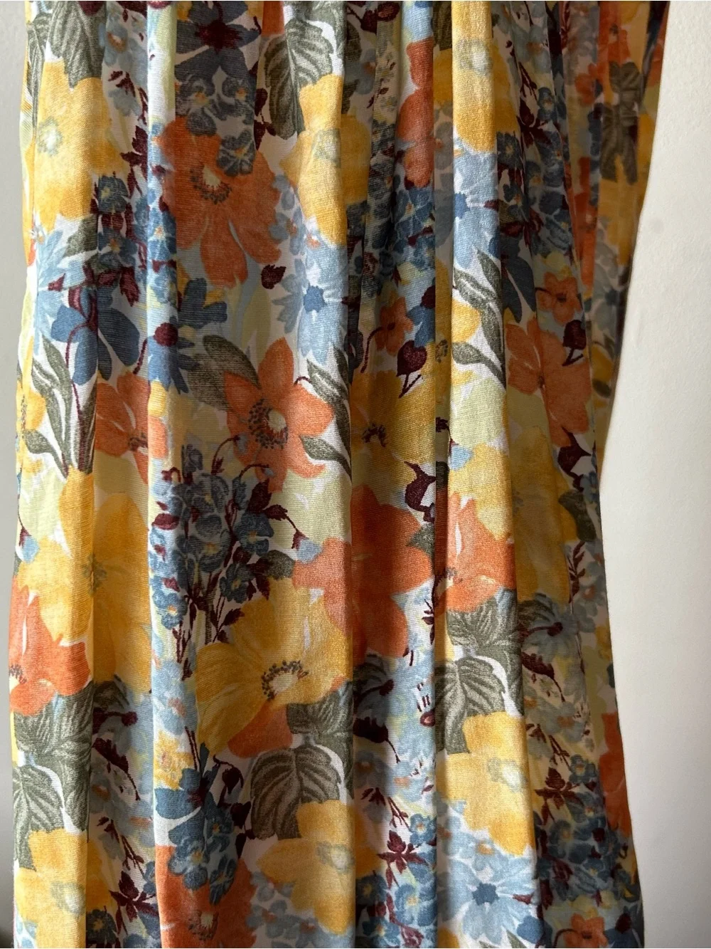 Abercrombie & Fitch Cutout Maxi Dress Floral Orange Yellow Blue Green S